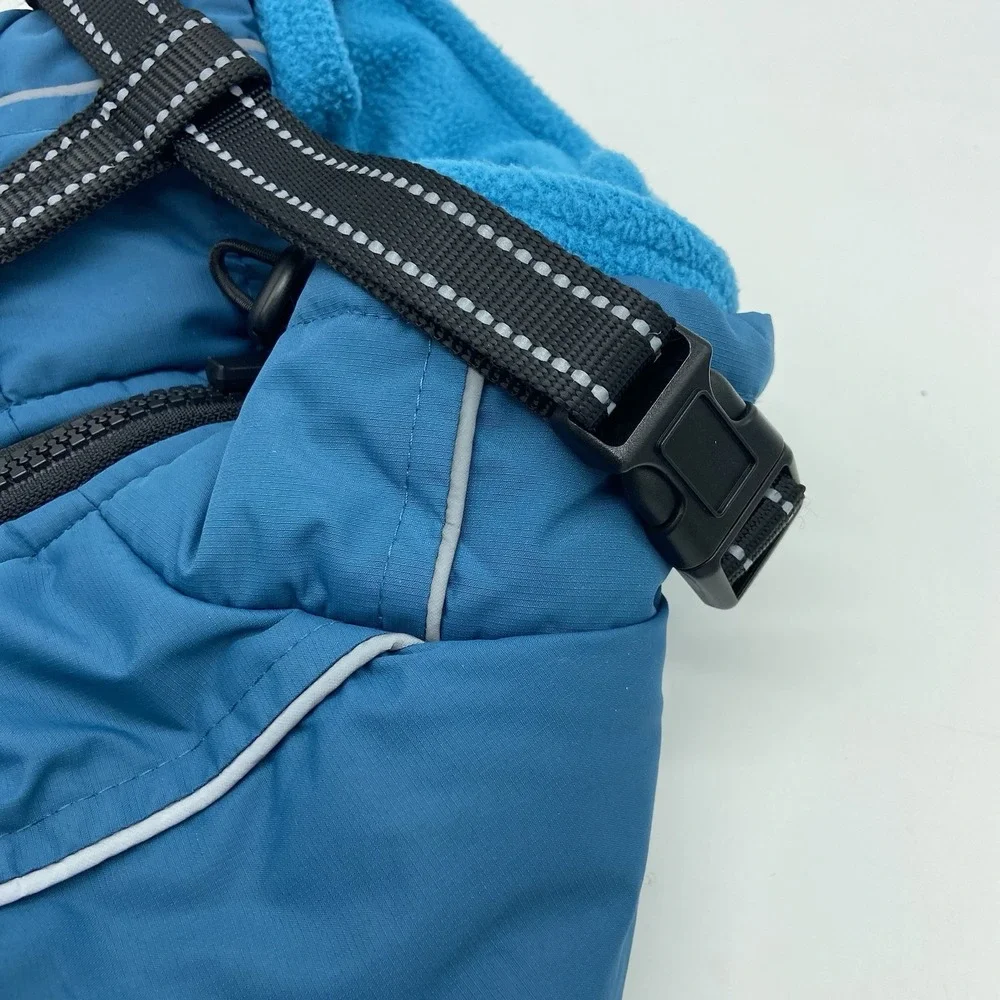 Lelepet Doggy Size Medium Waterproof Jacket With Harness Fleece Gorpcore Cozy